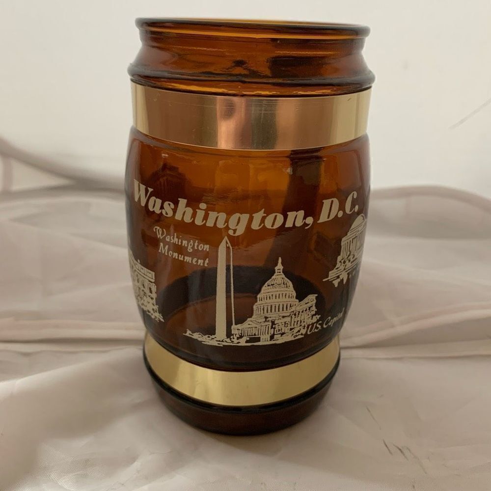Vintage Washington D.C. Souvenir Brown Mug Wood Handle